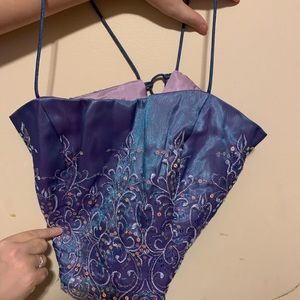 Purple and Blue Holographic Dave and  Johnny Dress